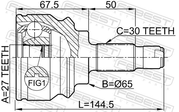 FEBEST 1910-X5 Joint Kit, drive shaft