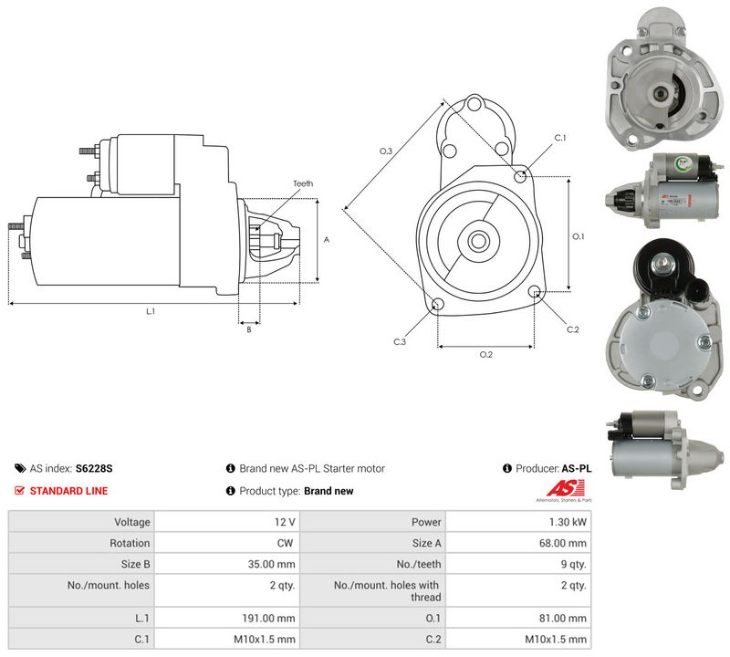 Starter, AS-PL S6228S