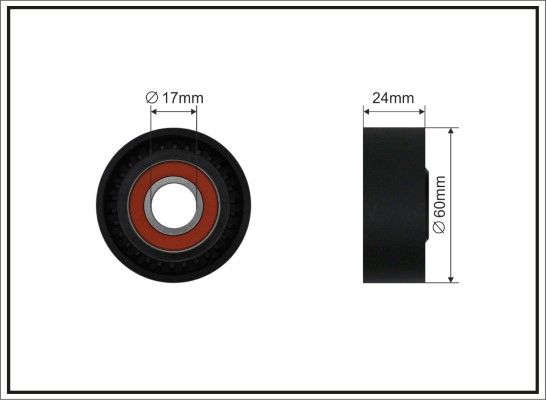 Натяжний ролик, поліклиновий ремінь, Audi A3/TT, Seat Leon/Leon SC/ST, Skoda Superb III, VW Beetle/Golf VII/Jetta IV/Passat 1.8/2.0 11.12- 60x17x26