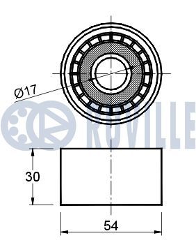 Відвідний/напрямний ролик, поліклиновий ремінь, Ruville 540835
