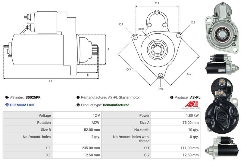 AS-PL S0025PR Starter