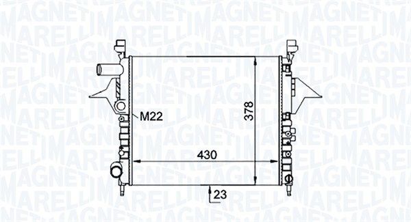 MAGNETI MARELLI RENAULT радіатор водяного охолодження TWINGO 1.2 96-