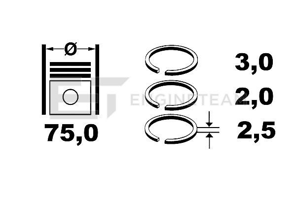 Комплект поршневих кілець, Et Engineteam R1004100