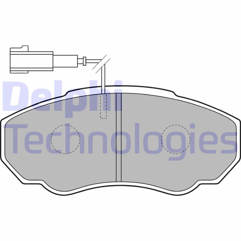 DELPHI LP1750 Колодки гальмівні (передні) Citroen Jumper/Fiat Ducato/Peugeot Boxer 02- (Brembo) (+ датчик)