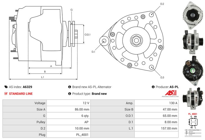 AS-PL A6329 Alternator