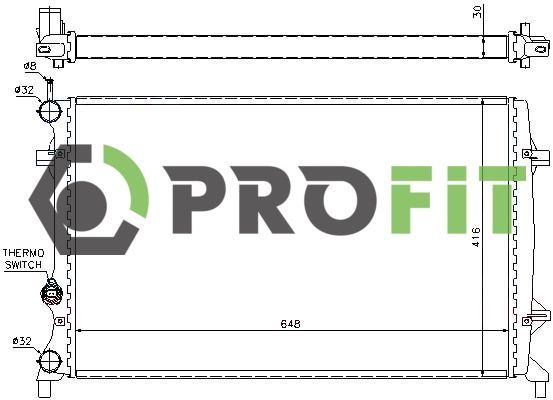 Радіатор, система охолодження двигуна, Profit 1740-0024