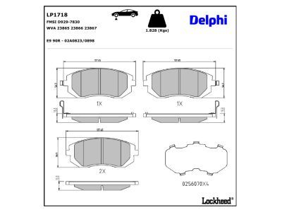 DELPHI LP1718 Brake Pad Set, disc brake