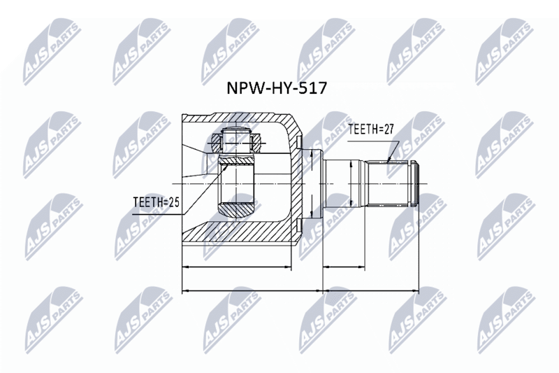 NTY csuklókészlet, hajtótengely NPW-HY-517