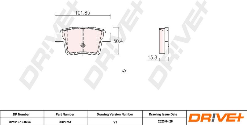 Set placute frana,frana disc DP1010.10.0754 Dr!ve+