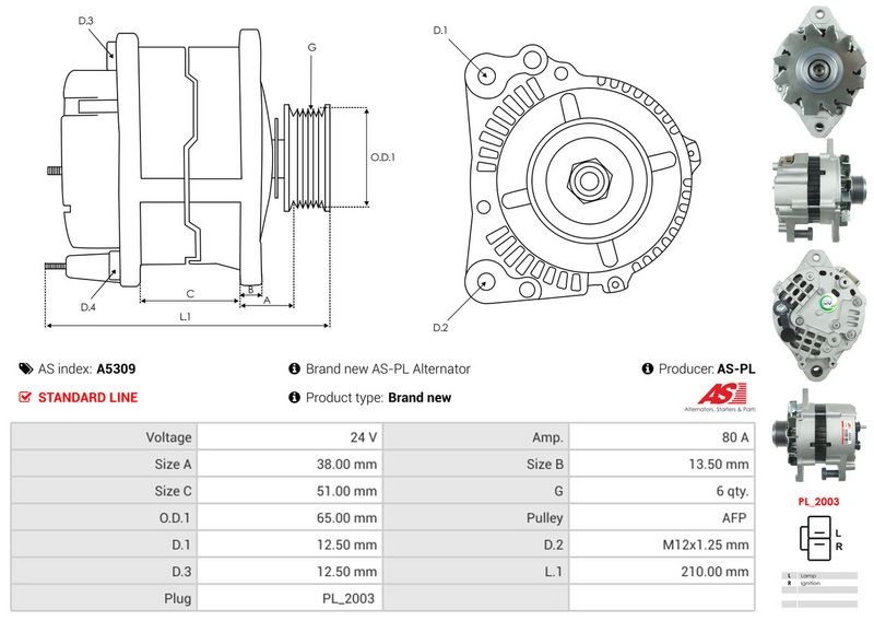 AS-PL A5309 Alternator