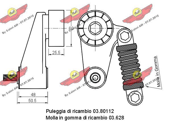 AUTOKIT 03.638 Belt Tensioner, V-ribbed belt