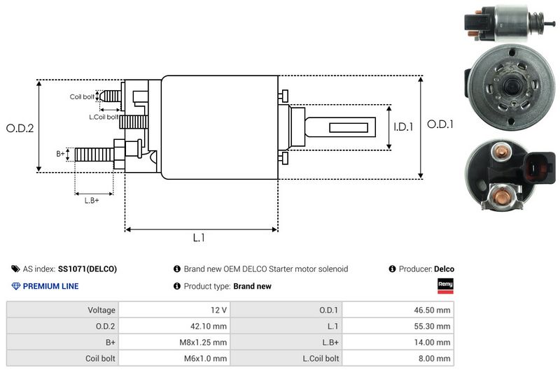AS-PL SS1071(DELCO) Solenoid Switch, starter