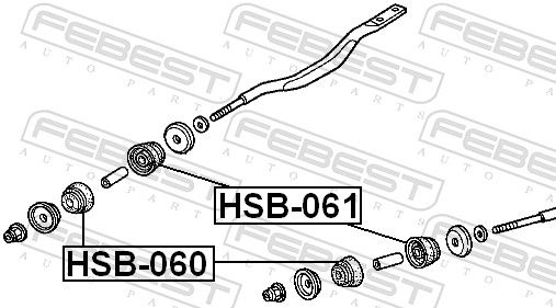 Опора, важіль підвіски, Febest HSB-060