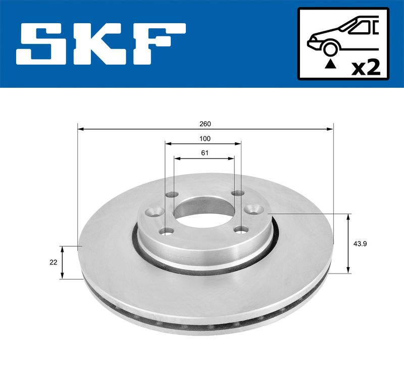 Гальмівний диск, Skf VKBD80004V2