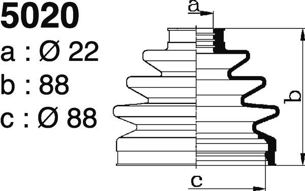 DEPA 5020 Bellow Kit, drive shaft