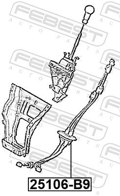 Тросовий привод, коробка передач, Febest 25106-B9