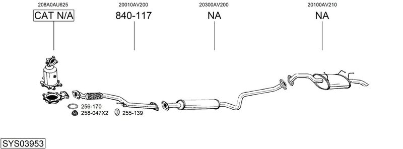BOSAL kipufogórendszer SYS03953