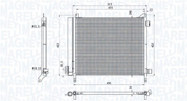 Конденсатор, система кондиціонування повітря, Magneti Marelli 350203793000