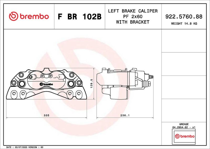 BREMBO FBR102B Brake Caliper