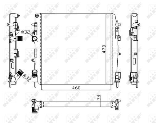 58317A NRF Радиатор охлаждения Renault Kangoo 1.2 16V1.6 16V 1.5dci1.9dci 0201 (Economy Class) NRF 58317A