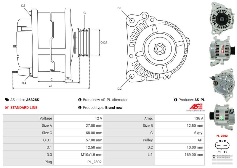 AS-PL A6326S Alternator