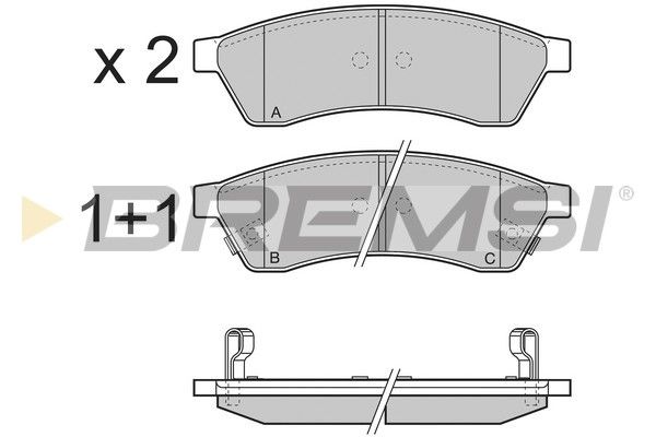 Комплект гальмівних накладок, дискове гальмо, Bremsi BP3400