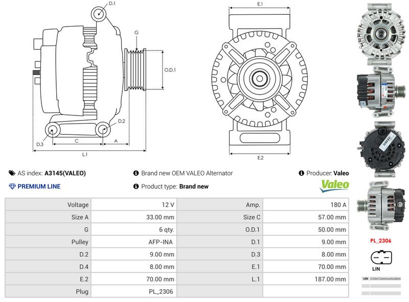 AS-PL A3145(VALEO) Alternator