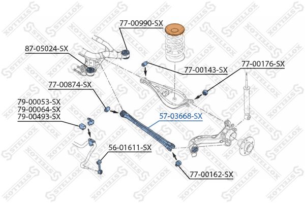 Важіль підвіски, підвіска коліс, Stellox 57-03668-SX