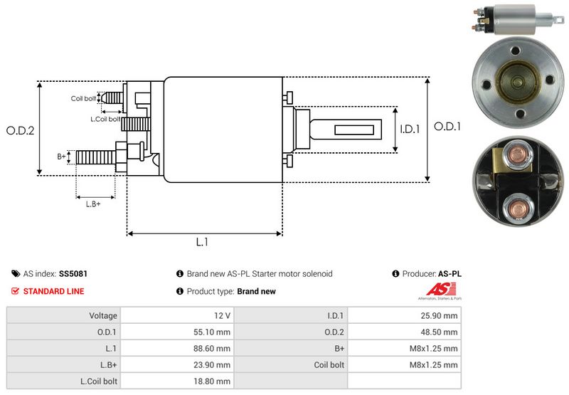 AS-PL SS5081 Solenoid Switch, starter