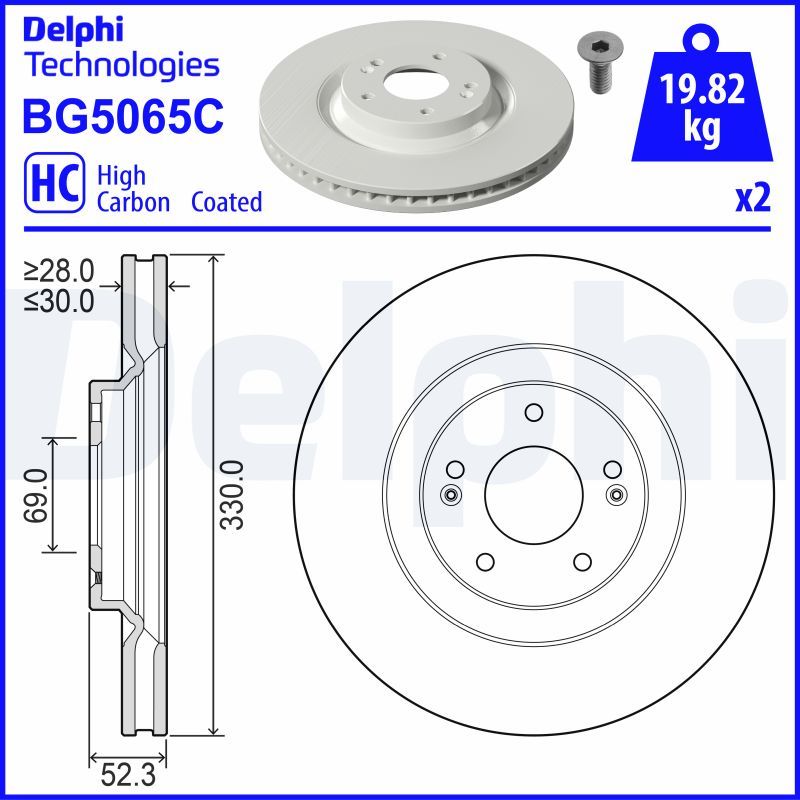 Гальмівний диск, Delphi BG5065C