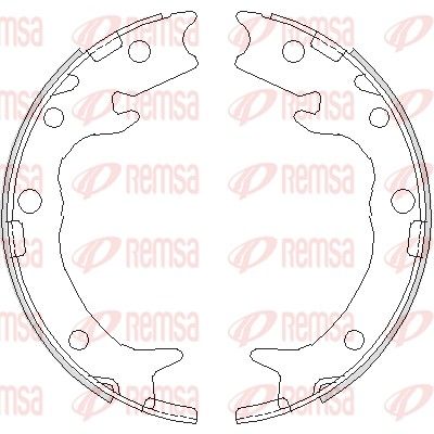 Комплект гальмівних колодок, стоянкове гальмо, Remsa 4737.00