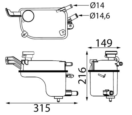 MAHLE CRT330000S Expansion Tank, coolant