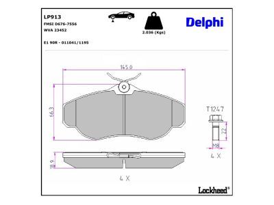Set placute frana,frana disc LP913 DELPHI