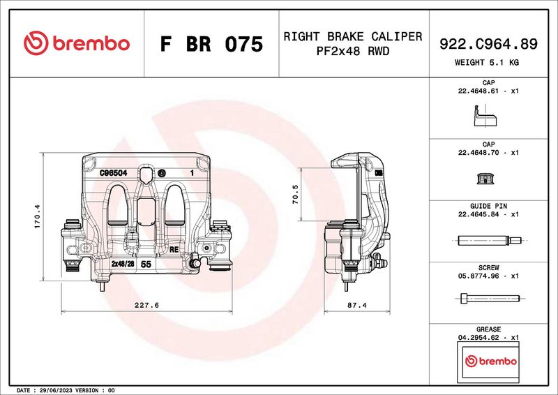 BREMBO F BR 075 Brake Caliper