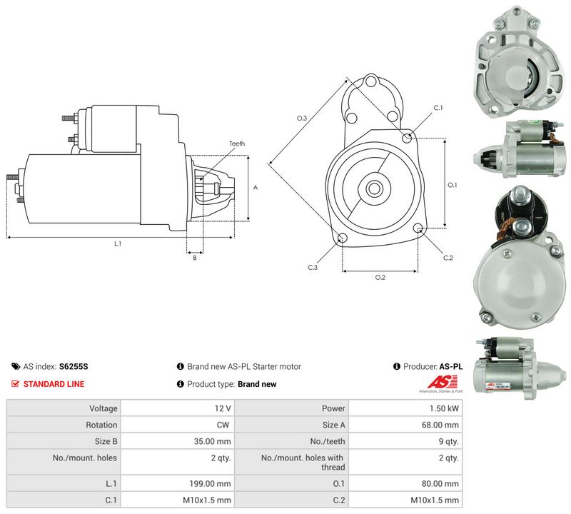 Starter, AS-PL S6255S