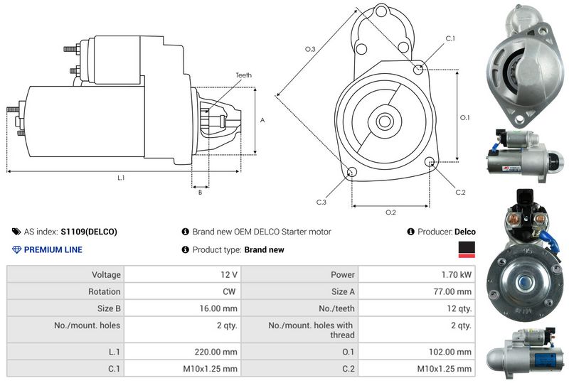AS-PL S1109(DELCO) Starter