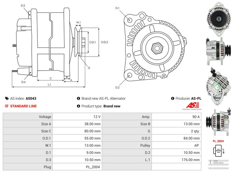 AS-PL A5043 Alternator
