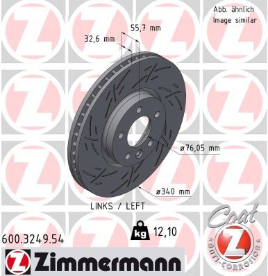 Гальмівний диск, Zimmermann 600.3249.54