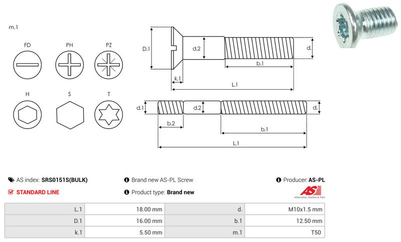 AS-PL SRS0151S(BULK) Repair Set, alternator