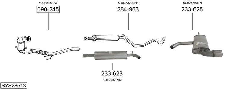 BOSAL kipufogórendszer SYS28513