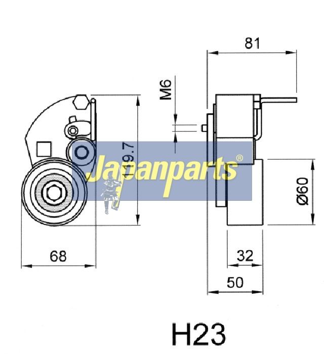 Tensor de correa, correa dentada JAPANPARTS BE-H23