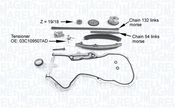 Комплект ланцюгів привода, Magneti Marelli 341500001220