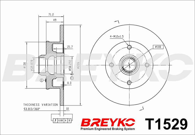 DAVID VASCO T1529 Гальмівний диск