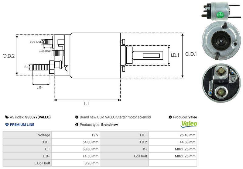 AS-PL SS3077(VALEO) Solenoid Switch, starter
