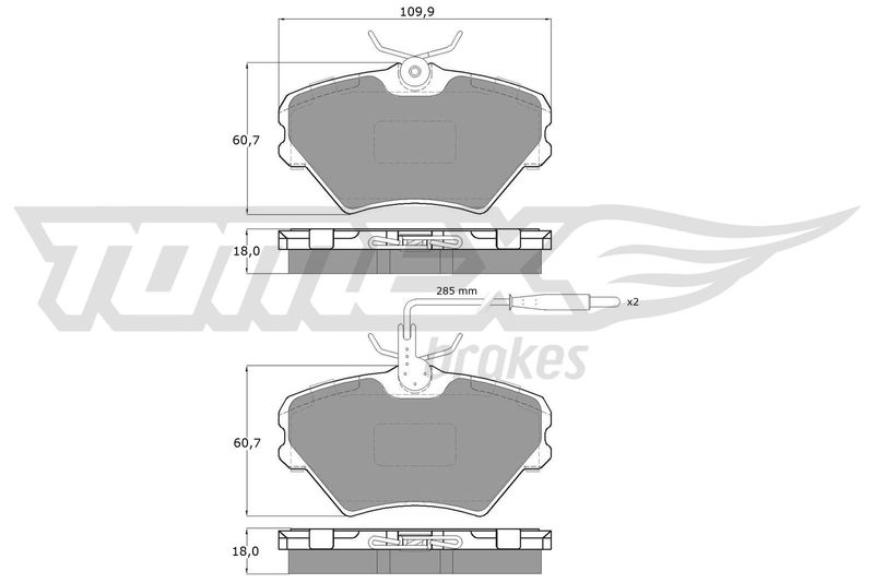 TOMEX Brakes Stabdžių trinkelių rinkinys, diskinis stabdys