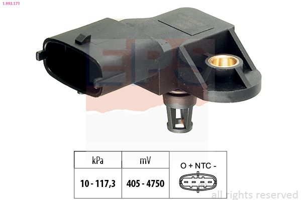 EPS MITSUBISHI датчик тиску впуск.колектора ASX,Colt VI,Lancer VIII 08-,Honda Jazz,Fiat,Citroen,Ford Fiesta,Kuga II,Mond