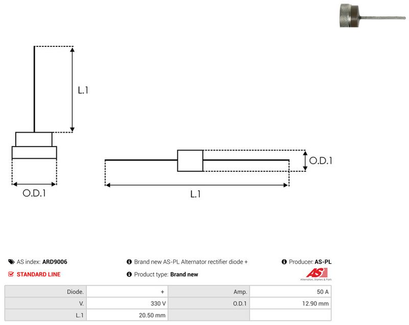 AS-PL ARD9006 Rectifier, alternator