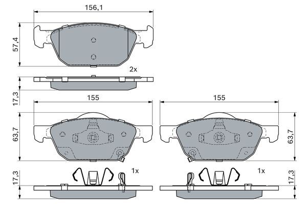 Комплект гальмівних колодок BOSCH