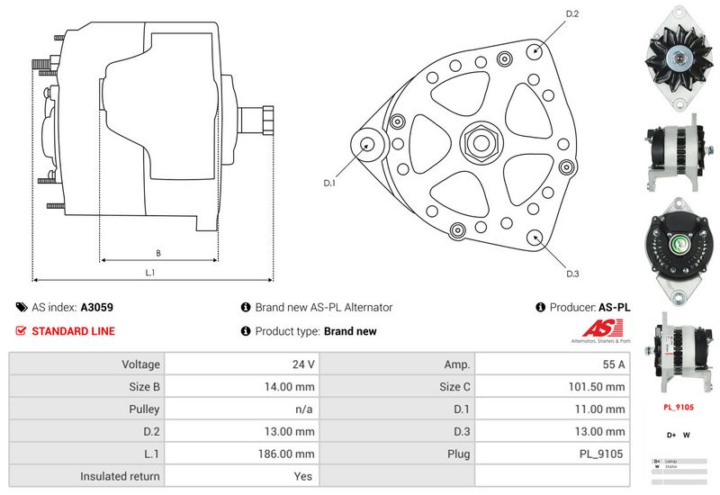 AS-PL A3059 Alternator