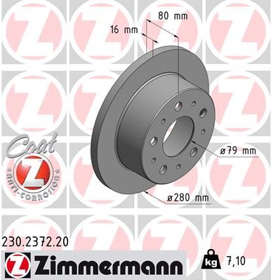 Гальмівний диск, Zimmermann 230.2372.20